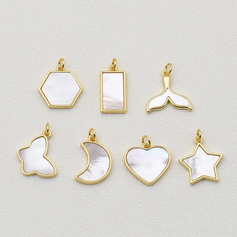 Collier Pendentif En Cuivre Plaqué Or Nacre Coquillage Pour Femmes Mode Élégant Minimaliste Bijoux