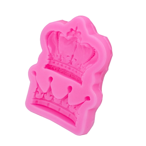 Crown Silicone Mold For Chocolate Fondant Baking Cake Decoration Handmade Clay Epoxy Resin Crafting Tool Pink Grey