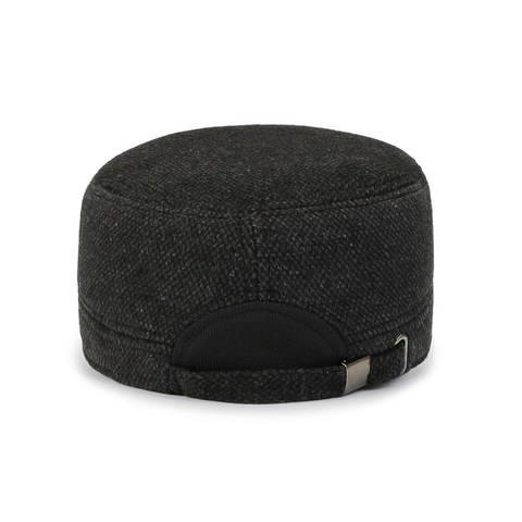Berretto Militare Da Uomo Stile Lana Cappello Piatto Con Paraorecchie Foderato In Pile Inverno Caldo Casual