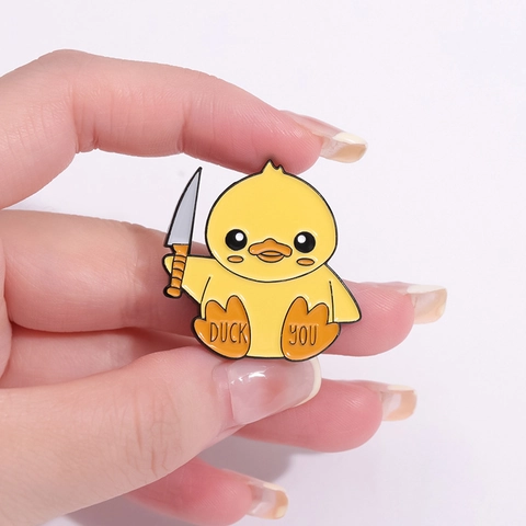 Divertido Pin de Esmalte de Dibujos Animados Humorístico Pato Ganso Aleación Broche Insignias Para Mochila Ropa Decoración Regalo Creativo de Animales Unisex