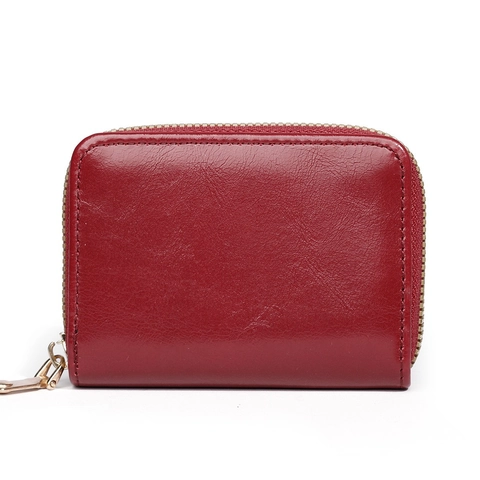 Accordion Card Holder PU Leather Zip Around Multi Slots Coin Purse For Men Women Daily Travel Shiny Solid Portable