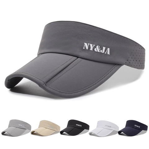 Unisex Sun Visor Hat Quick Dry Polyester Breathable Laser Perforated Empty Top Cap For Outdoor Sports Running Travel