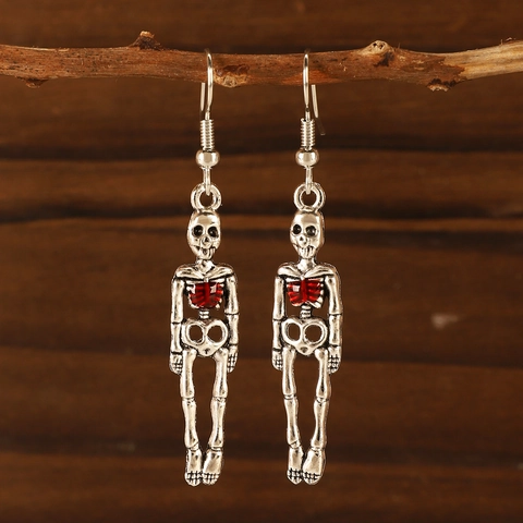 Gotische Schedel Zwaard En Anatomisch Hart Hangende Oorbellen Met Legering Emaille En Roestvrijstalen Steker Punk Donkere Esthetiek Halloween