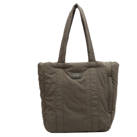Quilted Nylon Tote Bag Large Capacity Padded Shoulder Handbag Women Daily Commute School Travel Casual Puffer Style