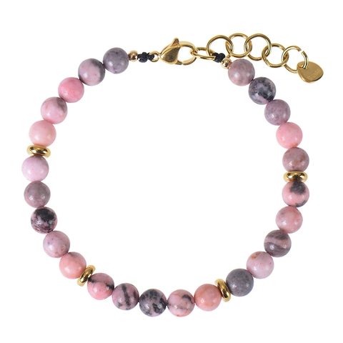Pulsera De Cuentas De Piedra Natural Con Accesorios De Acero Inoxidable Joyería De Moda Minimalista Ajustable