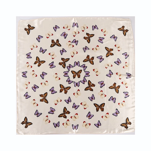 Viereckiges Halstuch Satin Satinnartig Schmetterling Floral Leopard Druck Stirnband Haar Accessoire Damen