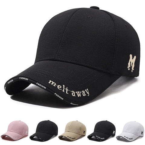 Fashion Baseball Cap Polyester Embroidery Letter M Sun Protection Breathable Adjustable Outdoor Sport Hat For Women Men