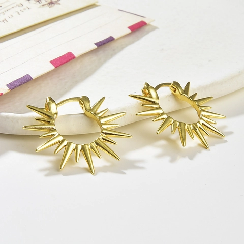 Mode Koper Zirconia Geometrische Creolen Goud Zonnebloem Ster Ketting Oorbellen Voor Vrouwen Sieraden Cadeau