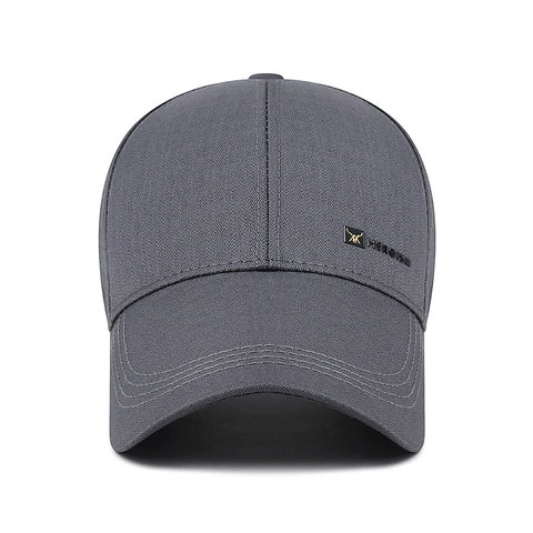 Herren Baseballkappe Polyester Twill Lange Krempe Sonnenschutz Verstellbar Outdoor Sport Freizeithut Mit Metalllogo