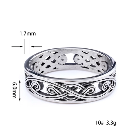 Vintage Stainless Steel Rings Nordic Celtic Knot Runic Razor Blade Frog Punk Gothic Band Jewelry For Men Women