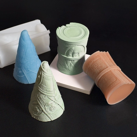 3D Money Dollar Coin Silicone Mold For DIY Scented Candle Gypsum Resin Crafting Christmas Tree Shape Tool