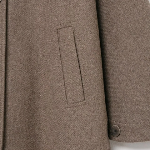 Cappotto Di Lana Da Donna Con Collo Alto In Ecopelle Cinturino Con Fibbia Stile Britannico Manica Lunga Vestibilità Ampia Giacca