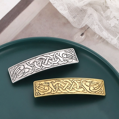 Pasador De Pelo Con Nudo Celta Vintage Aleacion Oro Plata Antiguo Largo Geometrico Horquilla Accesorio Mujeres