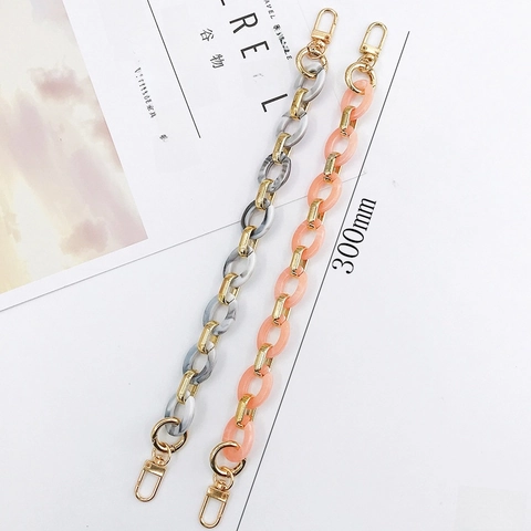 Acrylic Chunky Chain Handle Retro Oval Link Bag Strap Handbag Decorative Replacement Phone Case Accessory Handmade