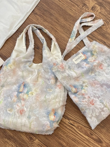 Bolso De Mano De Encaje Floral Poliester Textura Con Borlas Bolso De Axila Estetico Para Mujeres Bolso De Hombro Estilo Romantico