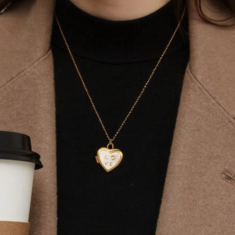 Roestvrijstalen Medaillon Ketting Goud Verguld Hart Ster Maan Hemels Open Fotoframe Emaille Vintage Sieraden Vrouwen