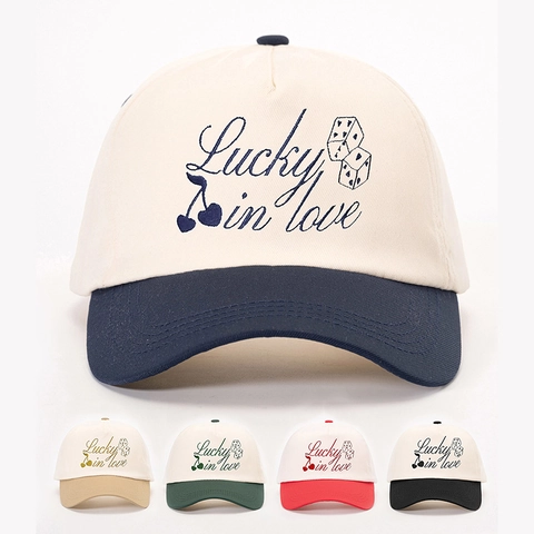 Gorra De Béisbol Bordado Bloque De Color Corazón Dados Sombrero De Sol Ajustable Retro Streetwear Para Hombres Mujeres
