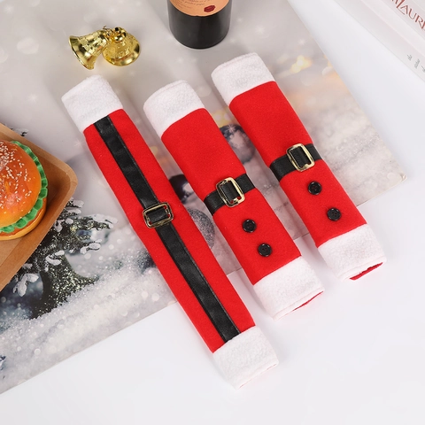 Weihnachts Kühlschrank Griffabdeckungen Nikolaus Kostüm Stil Roter Filz Ofen Türschutz Feiertags Küchendekoration