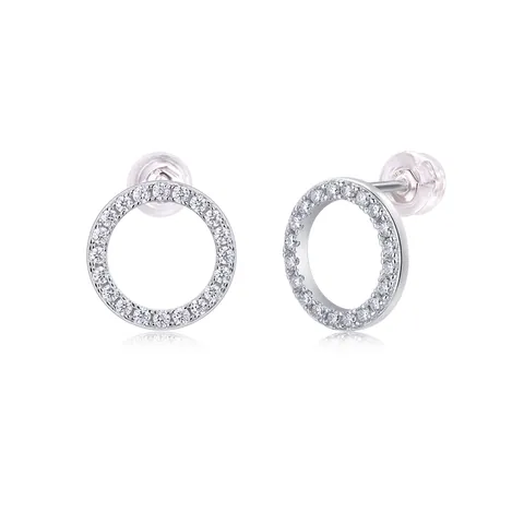 925 Sterling Silver Moissanite Stud Earrings Luxury Round Geometric Circle Earrings For Women Fashion Elegant Jewelry