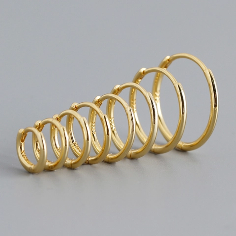 Hoop Ohrringe 925 Sterling Silber Minimalistisch Kleine Huggie Polierte Einfache Modeschmuck Für Frauen Mädchen