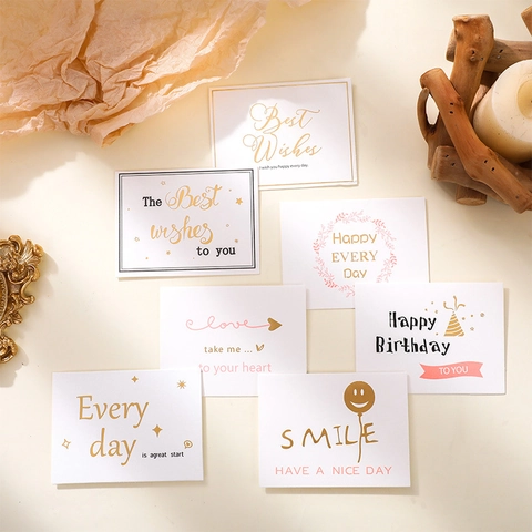 Small Greeting Cards With Envelopes Gold Foil Cardstock For Birthday Thank You Message Gift Tags Minimalist Elegant
