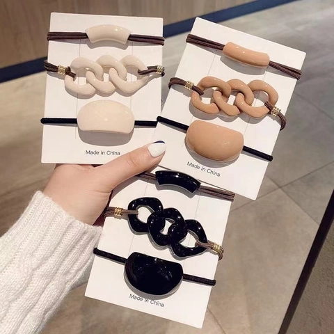 Elastici Per Capelli Acrilico Geometrico Minimalista Scrunchies Stile Coreano Corde Per Capelli Donne Ragazze