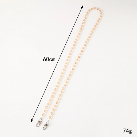 Crossbody Phone Case Lanyard Crystal Beaded Heart Shaped Bag Strap Chain Elegant Handcrafted Replacement Decorative Chain
