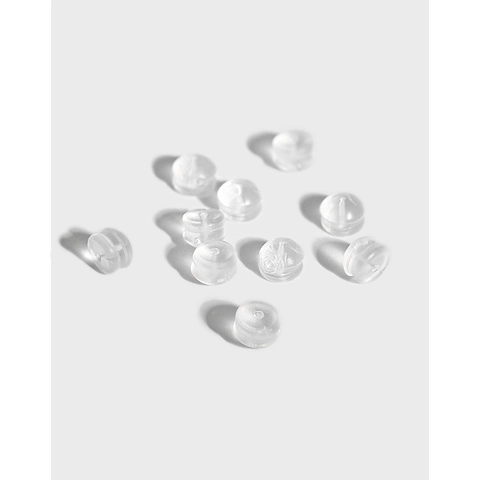 Ohrring-Verschlüsse Transparent Silikon Stopper Weich Kunststoff Bullet Disk Form Sicher Ersatz Für Stecker Haken Klar