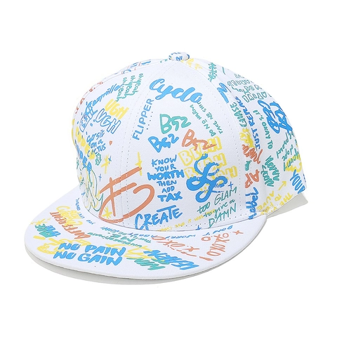 Cappello Da Baseball A Tesa Piatta Graffiti Cotone Hip Hop Streetwear Snapback Cappello Regolabile Protezione Solare Unisex