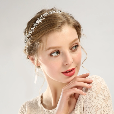 Diadema Infantil Cristales Strass Estrella Flor Aleación Perla Artificial Hecha Mano Cinta Accesorio Pelo Niñas Boda Actuación