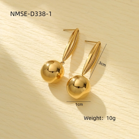 Orecchini Pendenti a Sfera in Acciaio Inossidabile Minimalisti Per Donna Placcati Oro Argento Cavi Ovali Gioielli Moda
