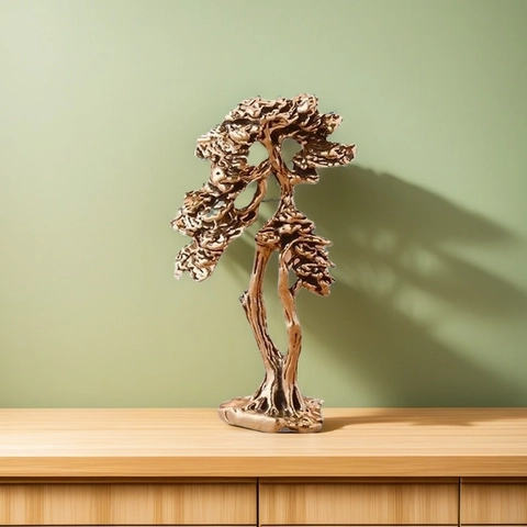Kieferbaum Ornament Legierung Bronze Finish Schreibtisch Figur Haus Büro Deko Zen Stil Skulptur Landschaft Dekoration