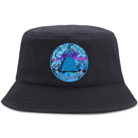 Cappello da Pescatore in Acrilico con Stampa Piramide Occhio della Provvidenza per Uomo Donna Bambini Casual Pesca Protezione Solare