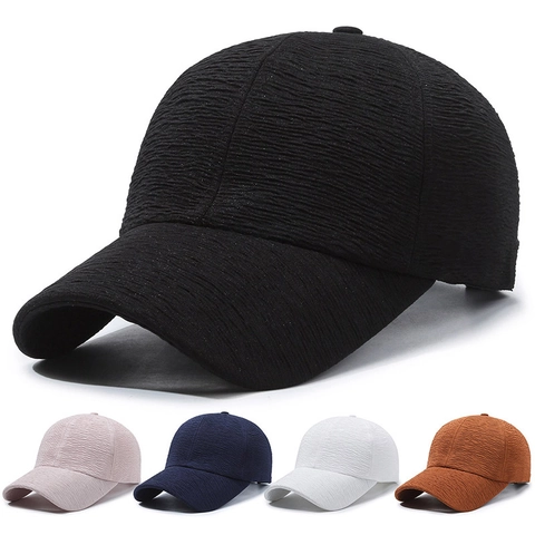Gorra De Béisbol Tela Arrugada Textura Plegada Protección Solar Transpirable Exterior Casual Estilo Callejero Ajustable Hombres Mujeres
