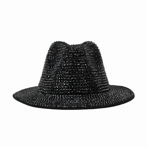 Voller Strass Fedora Hut Funkelnder Diamant Jazz Kappe Karneval Party Bühne Performance Cowboy Stil Für Erwachsene