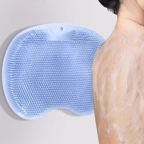 Siliconen Badborstel Rugschrobber Muur Gemonteerde Voetmassage Mat Met Zuignappen Antislip Badkamer Douchegereedschap
