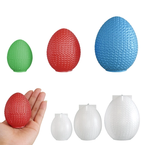 Egg Silicone Mold Knitted Texture DIY Candle Soap Resin Plaster Making Easter Decorative Handcrafted Home Ornament Craft
