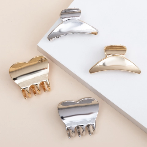 Mollette Per Capelli In Metallo Piccola Pinza A Cuore Mezzaluna Antiscivolo Oro Argento Accessori Per Capelli Per Donna