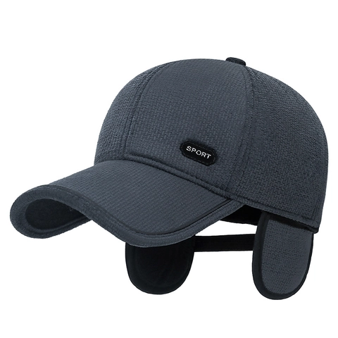 Men Winter Baseball Cap Fleece Lined Thickened Corduroy Windproof Ear Flaps Warm Outdoor Casual Sporty Hat