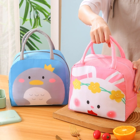 Borsa Da Pranzo Isolata Tessuto Oxford Foglio Di Alluminio Borsa Termica Bento Portatile Impermeabile Per Ufficio Scuola Picnic Motivo Animale