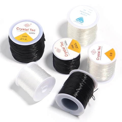 Elastic Crystal String For DIY Jewelry Making Stretchy Beading Thread Transparent Black Strong Flexible Cord Bracelets