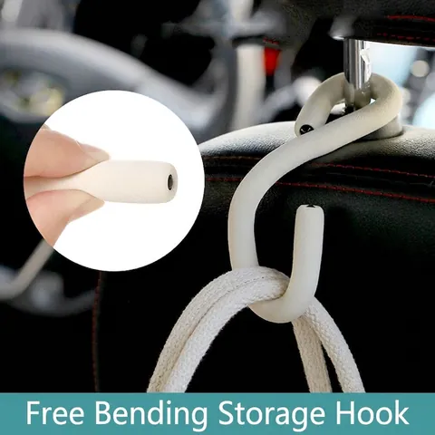 Flexible Bendable Storage Hook Multifunctional Foam Coated Aluminum Core Twist Tie For Car And Home Use Portable Reusable Beige