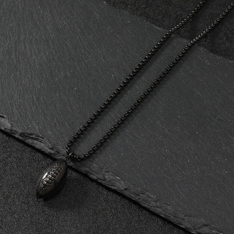 Collana Con Ciondolo Rugby Football Americano Acciaio Inossidabile Stile Sportivo Catena Box Gioielli Per Uomo