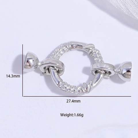 925 Sterling Silver Jewelry Clasp Necklace Connector With Pave Clear Zircon DIY Findings For Bracelet Making Handcrafted