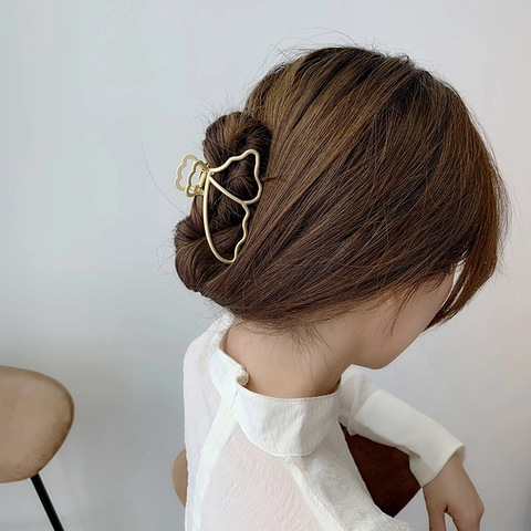 Molletta Per Capelli Farfalla Metallo Traforato Lega Forcina Shark Clip Eleganti Accessori Per Capelli