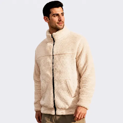 Giacca In Pile Da Uomo Ispessita Calda Collo Alto Cerniera Capispalla Casual A Maniche Lunghe Per Autunno Inverno