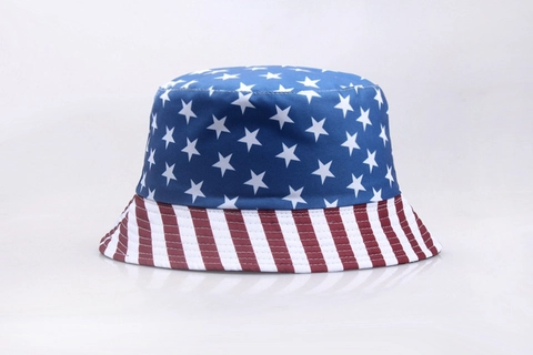 Cappello Alla Pescatora Bandiera Americana Double Face Parasole Poliestere Stelle E Strisce Cappello Da Sole Uomo Donna