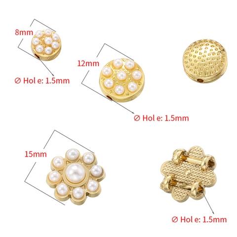 Perline Distanziatrici In Ottone Girasole Tondo Retro Con Künstliche Perle Finte Intarsiate Gioielli Eleganti Per Collana Bracciale Fai Da Te