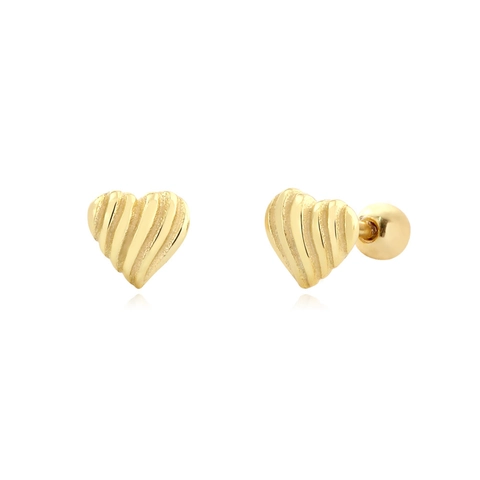 925 Sterling Silver Textured Heart Stud Earrings Minimalist Screw Back Cartilage Piercing Jewelry For Women Girl Gift