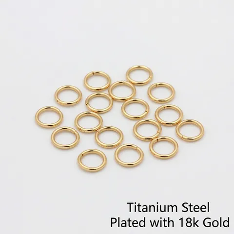 18K Gold Plated Stainless Steel Jump Rings Open Connectors For DIY Jewelry Making Bracelet Necklace Findings
